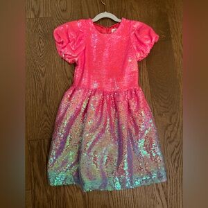 Lola + The Boys Pink and Iridescent Sequin Dress